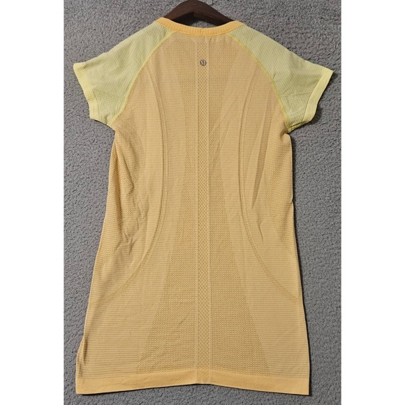 Lululemon Women's Swiftly Short Sleeve Shirt Top Yellow Orange 6 Running Active - Picture 3 of 8